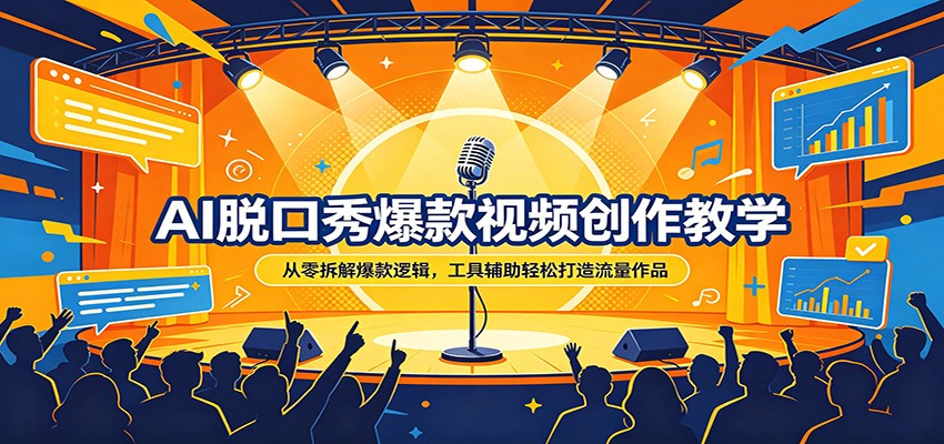 AI脱口秀爆款视频创作教学：从零拆解爆款逻辑，工具辅助轻松打造流量作品-轻创终点站