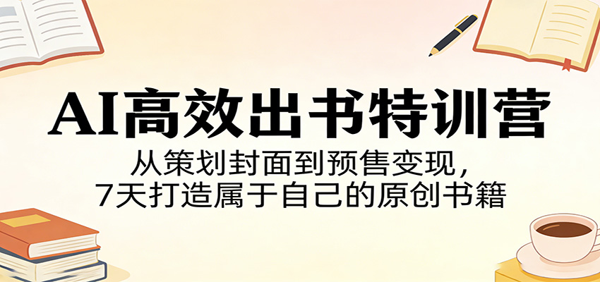 AI高效出书特训营：从策划封面到预售变现，7天打造属于自己的原创书籍-轻创终点站