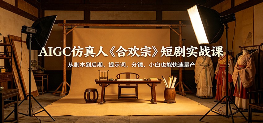 AIGC仿真人《合欢宗》短剧实战课：从剧本到后期，提示词，分镜，小白也能快速量产-轻创终点站