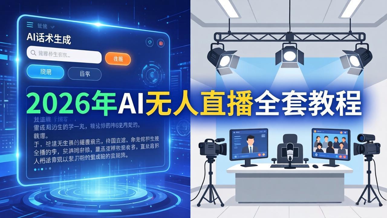 2026年AI无人直播全套教程:OBS安装+软件配置+直播间搭建+话术生成+一键开播实操-轻创终点站
