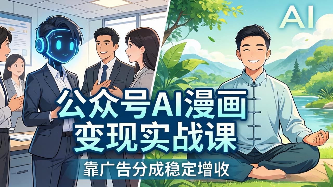 公众号AI漫画变现实战课：星座/职场/养生多赛道+智能体发文，靠广告分成稳定增收-轻创终点站