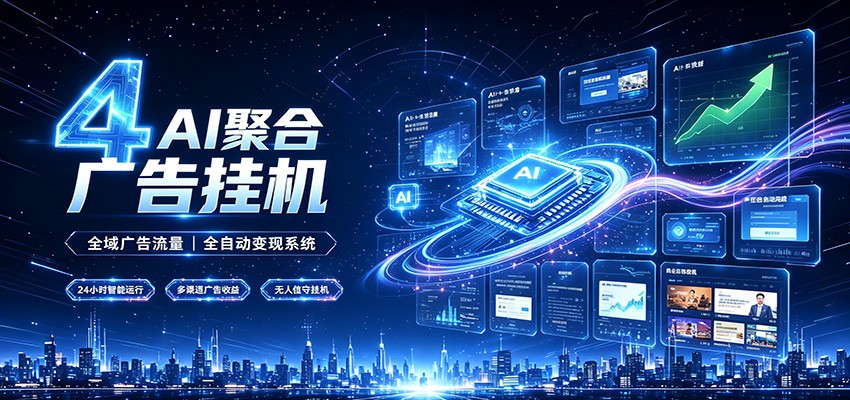 全域广告流量聚合，AI无人挂机稳赚佣金，打造长期稳定被动收入副业-轻创终点站