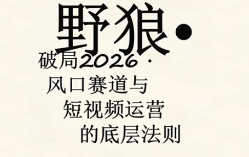野狼团队·多平台实操运营课，覆盖AI口播、服装、好物、漫剪等热门玩法(更新4月)-轻创终点站