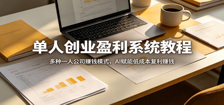 单人创业盈利系统教程：多种一人公司赚钱模式，AI赋能低成本复利赚钱-轻创终点站