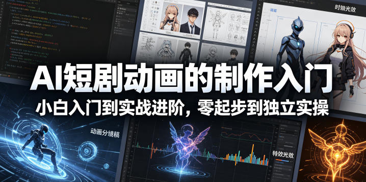 AI短剧动画的制作入门，小白入门到实战进阶，零起步到独立实操-轻创终点站