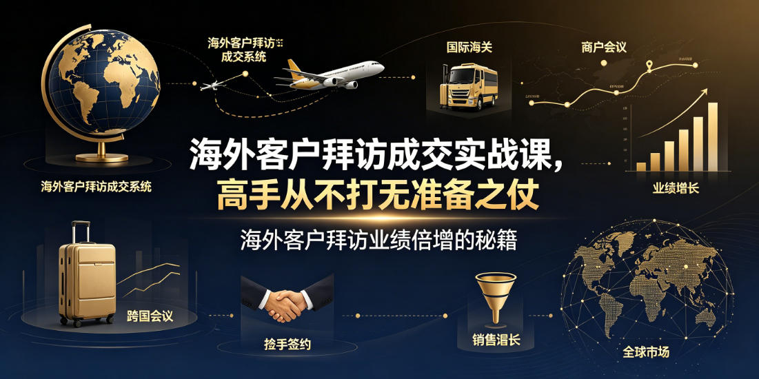 海外客户拜访成交实战课，高手从不打无准备之仗，海外客户拜访业绩倍增的秘籍-轻创终点站