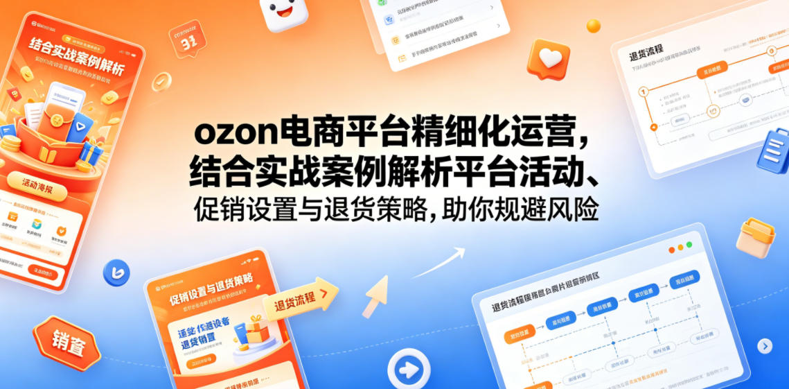 ozon电商平台精细化运营，结合实战案例解析平台活动、促销设置与退货策略，助你规避风险、提升销量-轻创终点站