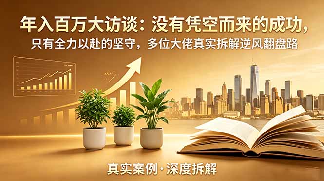 年入百万大访谈-更新：没有凭空而来的成功，只有全力以赴的坚守，多位大佬真实拆解逆风翻盘路-轻创终点站