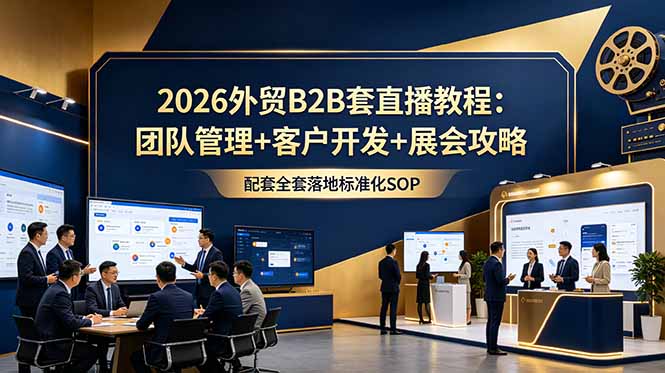 2026外贸B2B套直播教程：团队管理+客户开发+展会攻略，配套全套落地标准化SOP-轻创终点站