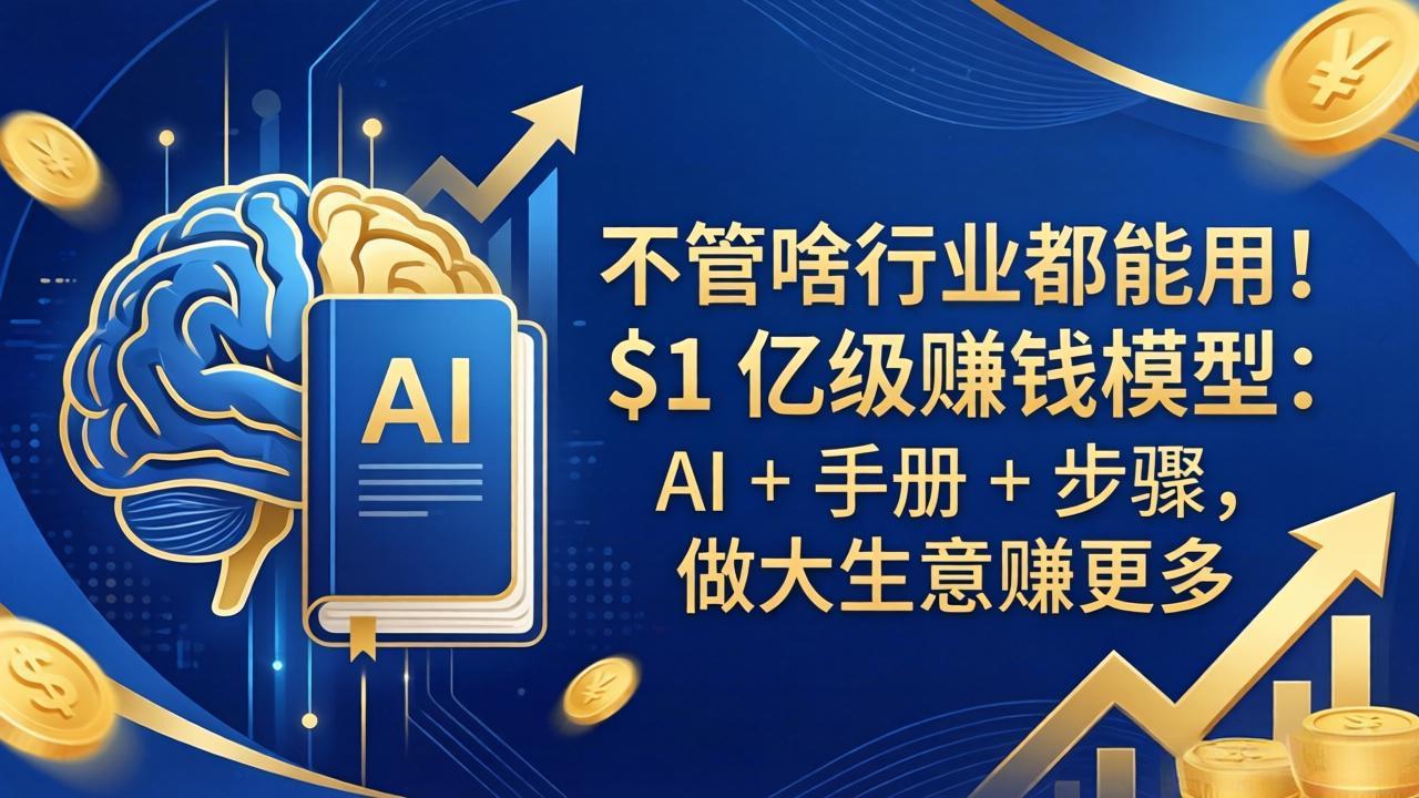 不管啥行业都能用！$1 亿级赚钱模型：AI + 手册 + 步骤，做大生意赚更多-轻创终点站