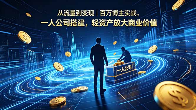 从流量到变现｜百万博主实战，一人公司搭建，轻资产放大商业价值-轻创终点站