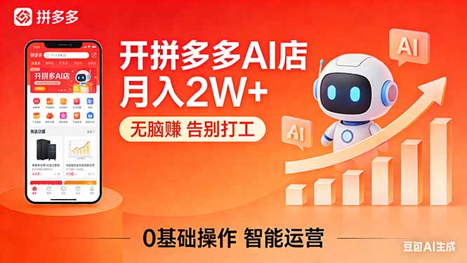 开一家拼多多AI店，月入2W+，无脑赚，告别打工，附SOP手册-轻创终点站