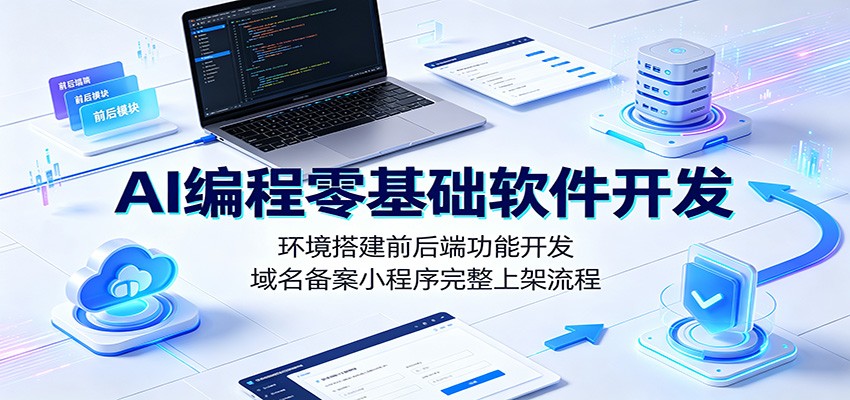 AI编程零基础软件开发：环境搭建前后端功能开发，域名备案小程序完整上架流程-轻创终点站