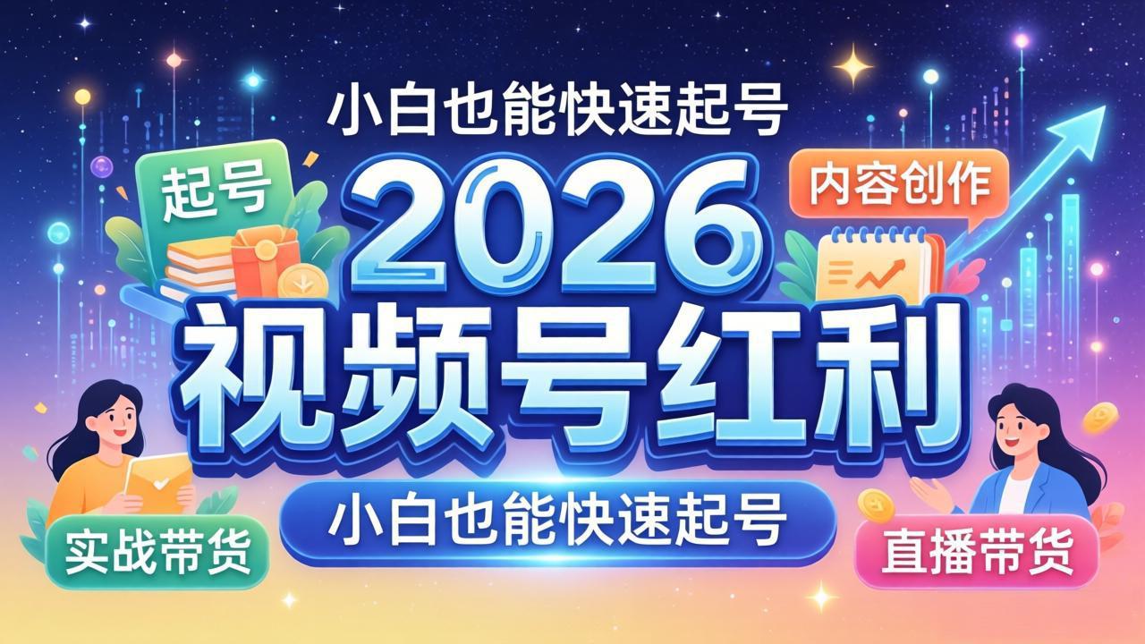 2026视频号红利实战营，大佬亲授起号、内容、直播、IP、投流、私域、矩阵全套落地打法-轻创终点站
