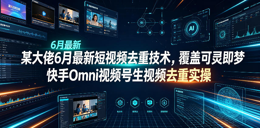 某大佬6月最新短视频去重技术，覆盖可灵即梦快手Omni视频号生视频去重实操-轻创终点站