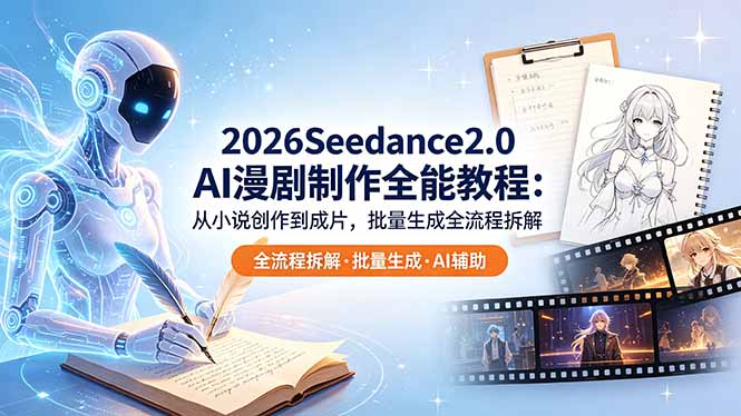 2026Seedance2.0 AI制作全能教程：从小说创作到成片，批量生成全流程拆解-轻创终点站