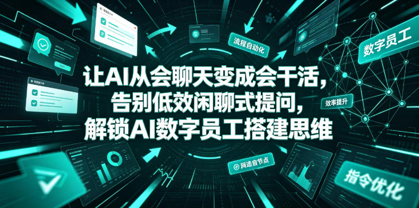 让AI从会聊天变成会干活，告别低效闲聊式提问，解锁AI数字员工搭建思维-轻创终点站