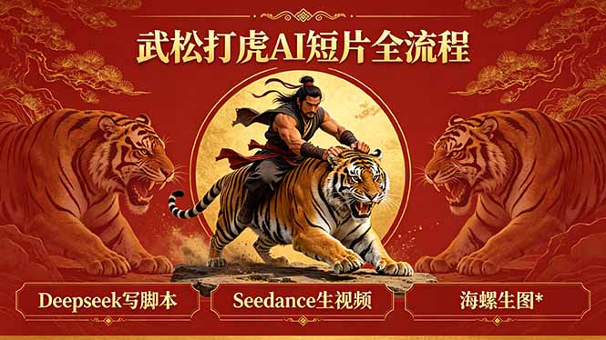 武松打虎AI短片全流程：Deepseek写脚本+Seedance生视频+海螺生图-轻创终点站