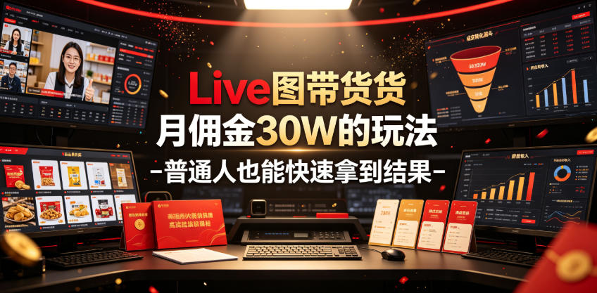 Live图带货月佣金30W的玩法-普通人也能快速拿到结果-轻创终点站