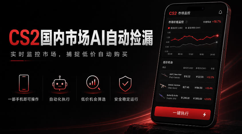 游戏市场AI自动监控,实时检测差价捡漏,简单轻松,日入300+【揭秘】-轻创终点站