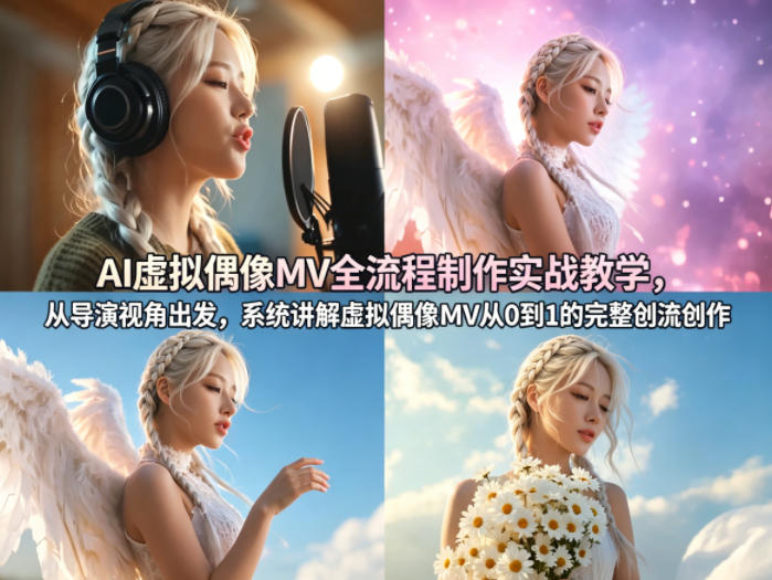 AI虚拟偶像MV全流程制作实战教学，从导演视角出发，系统讲解虚拟偶像MV从0到1的完整创作流程-轻创终点站