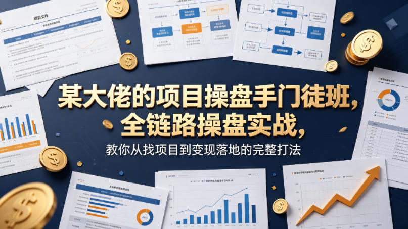 某大佬的项目操盘手门徒班，全链路操盘实战，教你从找项目到变现落地的完整打法-轻创终点站
