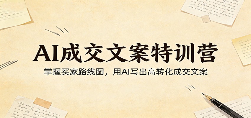 AI成交文案特训营：掌握买家路线图，用AI写出高转化成交文案-轻创终点站