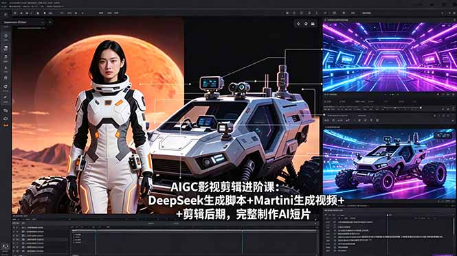 AIGC影视剪辑进阶课：DeepSeek生成脚本+Martini生成视频+剪辑后期，完整制作AI短片-轻创终点站
