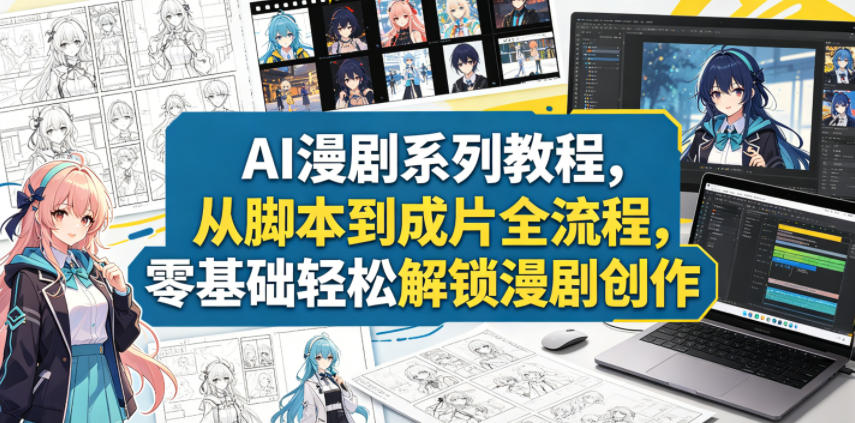 AI漫剧系列教程,从脚本到成片全流程,零基础轻松解锁漫剧创作-轻创终点站
