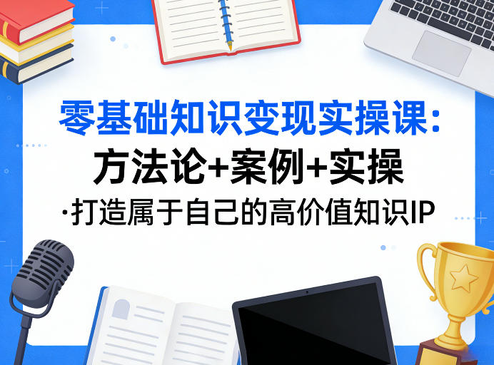 零基础知识变现实操课，方法论+案例+实操，打造属于自己的高价值知识IP-轻创终点站
