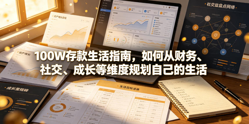 付费文章：100W存款生活指南，如何从财务、社交、成长等维度规划自己的生活-轻创终点站