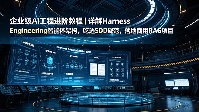 企业级AI工程进阶教程|详解Harness Engineering智能体架构,吃透SDD规范,落地商用RAG项目-轻创终点站