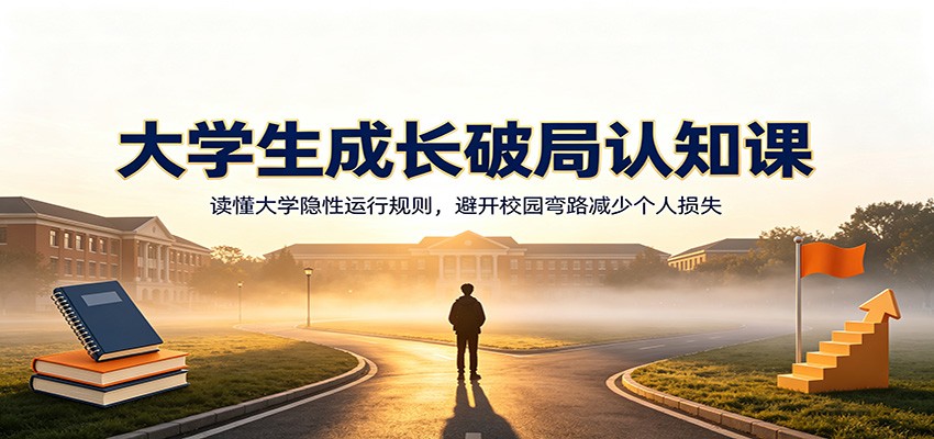 大学生成长破局认知课：读懂大学隐性运行规则，避开校园弯路减少个人损失-轻创终点站