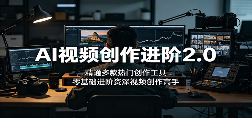 AI视频创作进阶2.0：精通多款热门创作工具，零基础进阶资深视频创作高手-轻创终点站