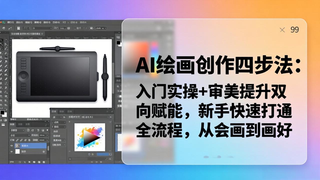 AI绘画创作四步法：入门实操+审美提升双向赋能，新手快速打通全流程，从会画到画好-轻创终点站