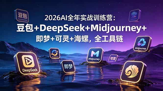 2026AI全年实战训练营：豆包+DeepSeek+Midjourney+即梦+可灵+海螺，全工具链-轻创终点站