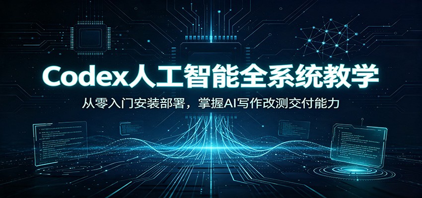 Codex人工智能全系统教学：从零入门安装部署，掌握AI写作改测交付能力-轻创终点站