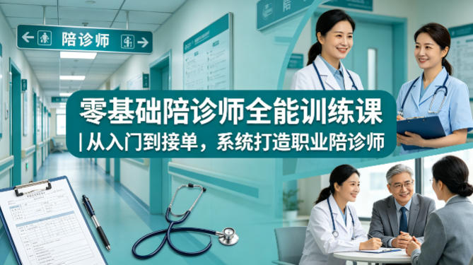 零基础陪诊师全能训练课｜从入门到接单，系统打造职业陪诊师-轻创终点站