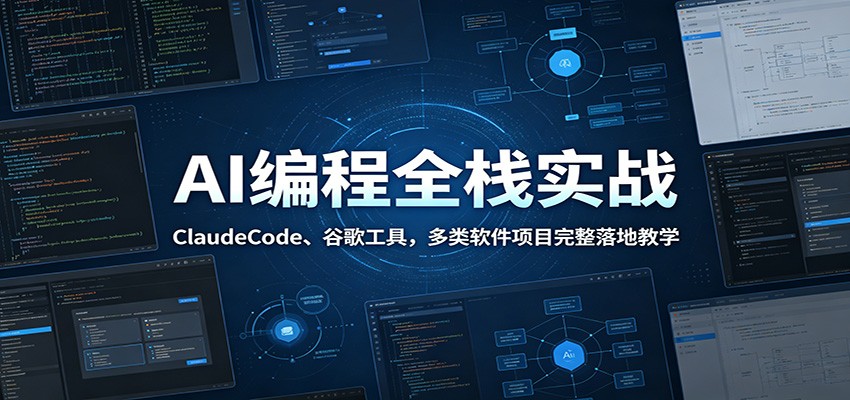 AI编程全栈实战:ClaudeCode、谷歌工具,多类软件项目完整落地教学-轻创终点站