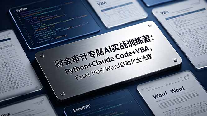 财会审计专属 AI实战训练营：Python+Claude Code+VBA，Excel/PDF/Word自动化全流程-轻创终点站