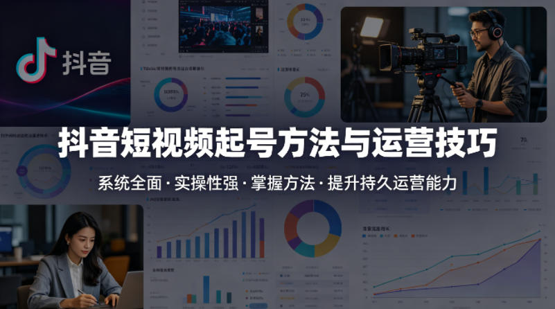 抖音短视频起号方法和运营技巧，内容系统全面实操性强，掌握起号方法，提升账号持久运营能力-轻创终点站