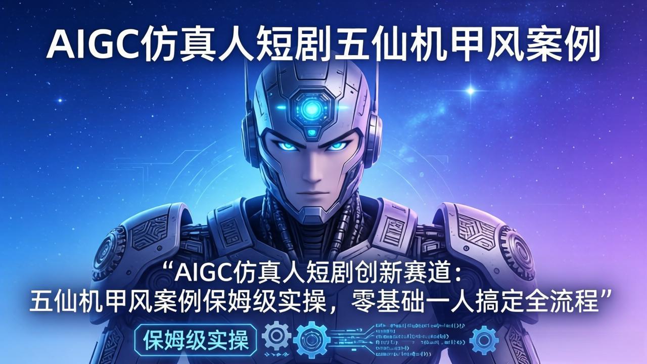 AIGC仿真人短剧创新赛道：五仙机甲风案例保姆级实操，零基础一人搞定全流程-轻创终点站