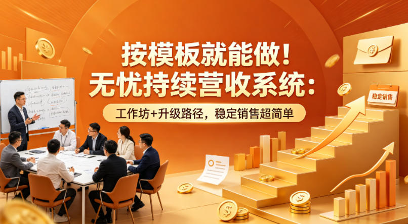 按模板就能做！无忧持续营收系统：工作坊+升级路径，稳定销售超简单【原创双语字幕】-轻创终点站