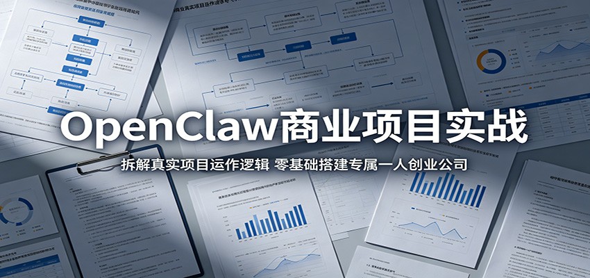 OpenClaw商业项目实战：拆解真实项目运作逻辑，零基础搭建专属一人创业公司-轻创终点站
