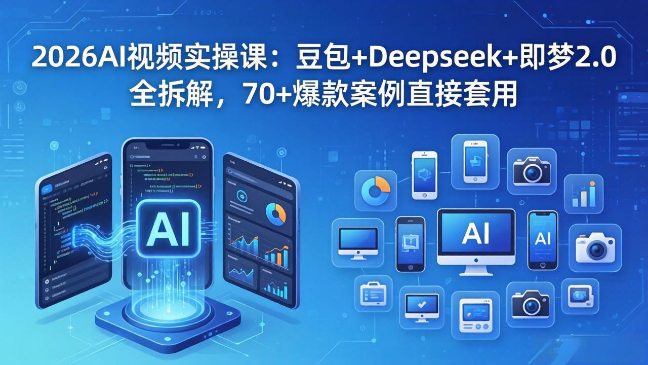 2026AI视频实操课：豆包+Deepseek+即梦2.0全拆解，70+爆款案例直接套用-轻创终点站