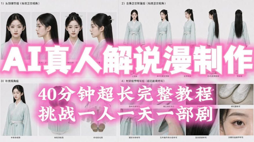 2026年AI真人解说漫剧自动批量化制作教程,40分钟超长完整,自动批量化制作,挑战一人一天一部剧!-轻创终点站