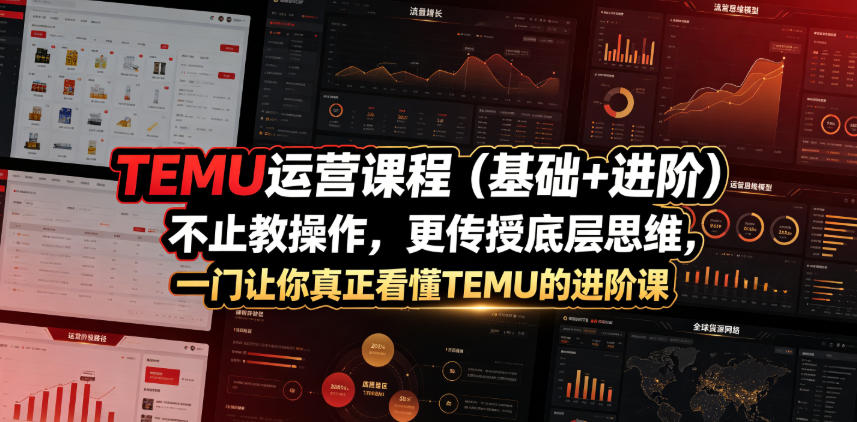 TEMU运营课程(基础+进阶)，不止教操作，更传授底层思维，一门让你真正看懂TEMU的进阶课-轻创终点站