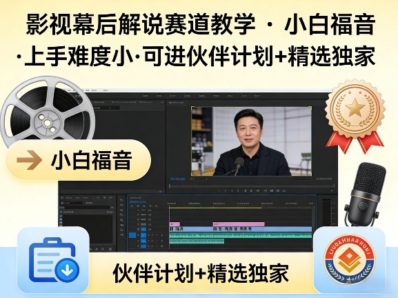 某大佬的影视幕后解说赛道教学，小白福音，上手难度小，可进伙伴计划+精选独家-轻创终点站