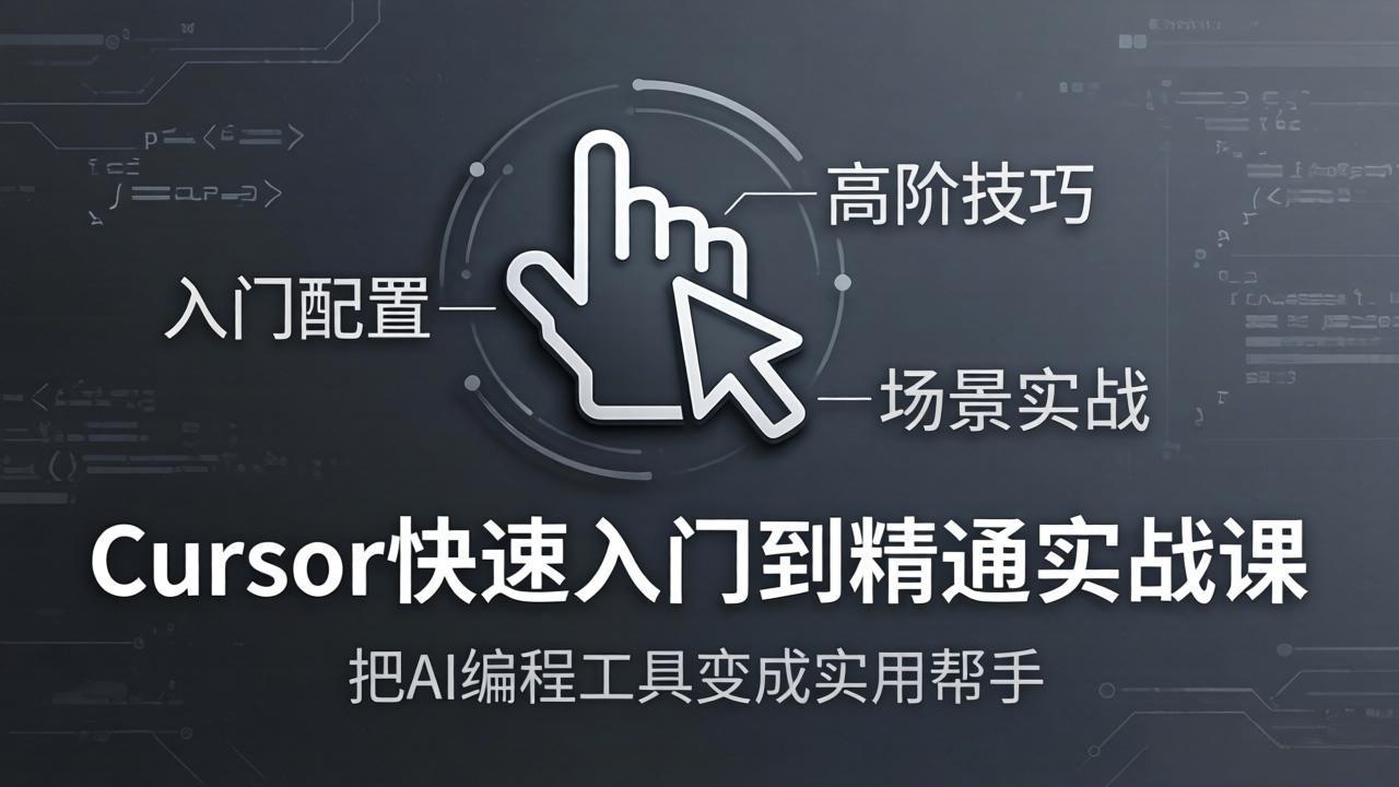 Cursor快速入门到精通实战课：入门配置+高阶技巧+场景实战，把AI编程工具变成实用帮手-轻创终点站