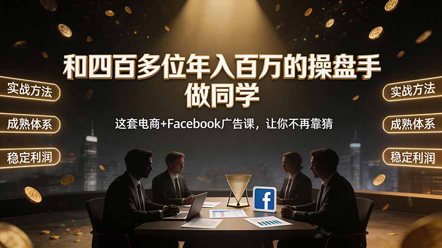 和四百多位年入百万的操盘手做同学——这套电商+Facebook广告课,让你不再靠猜【原创双语字幕】-轻创终点站